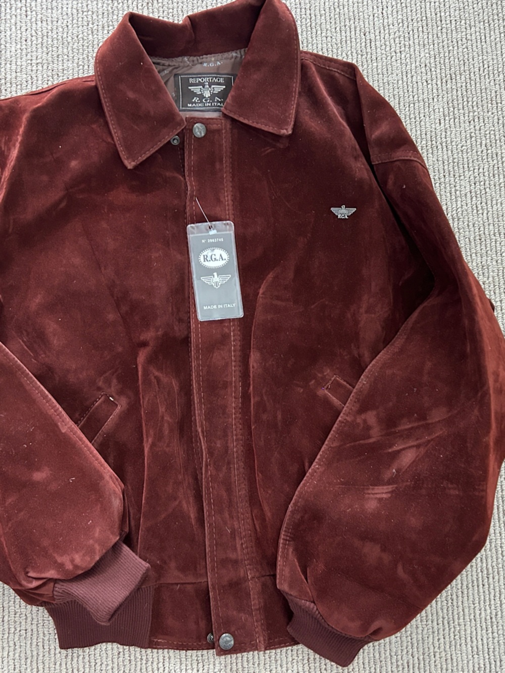 Men's Velvet Bomber Jacket - Deep Burgundy